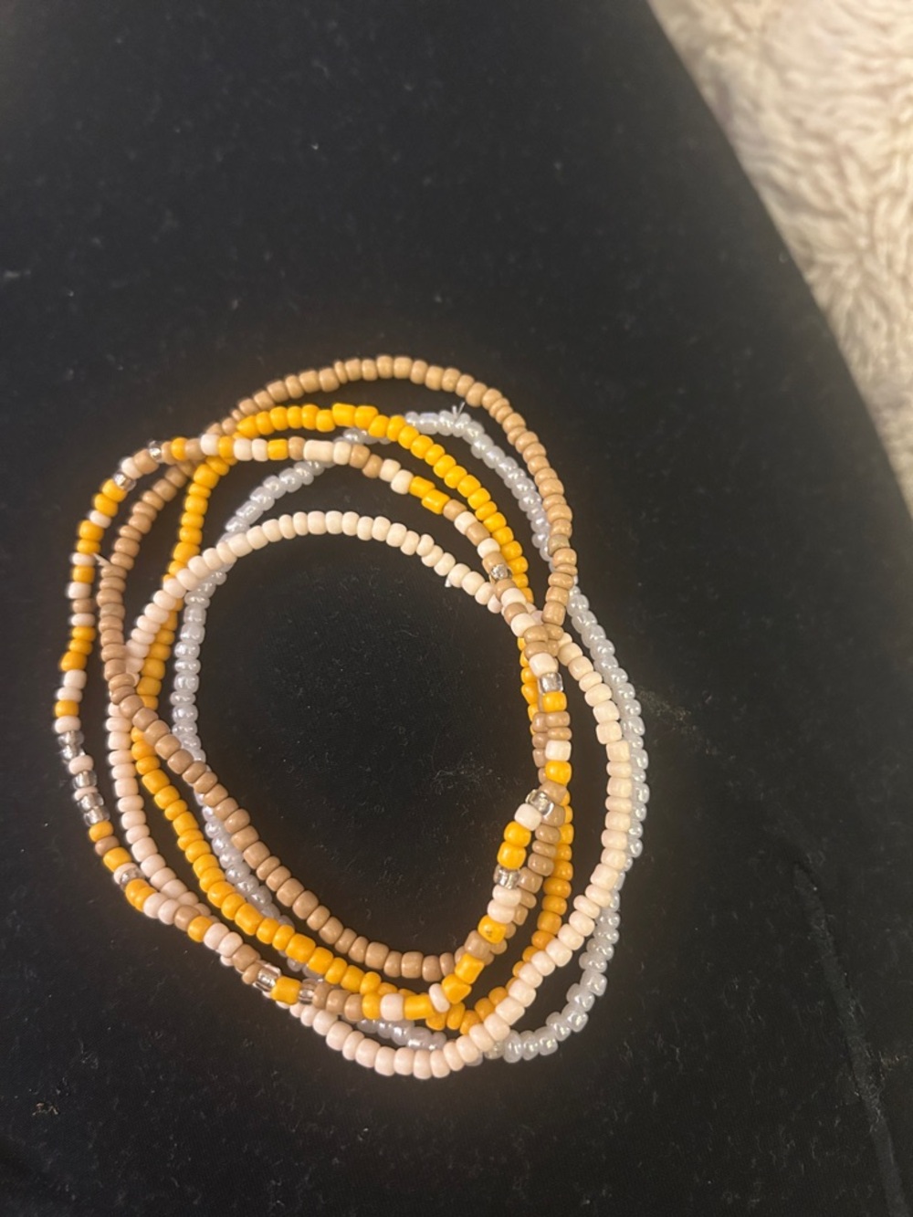 Pura Vida Yellow and White Beaded Bracelet Set
